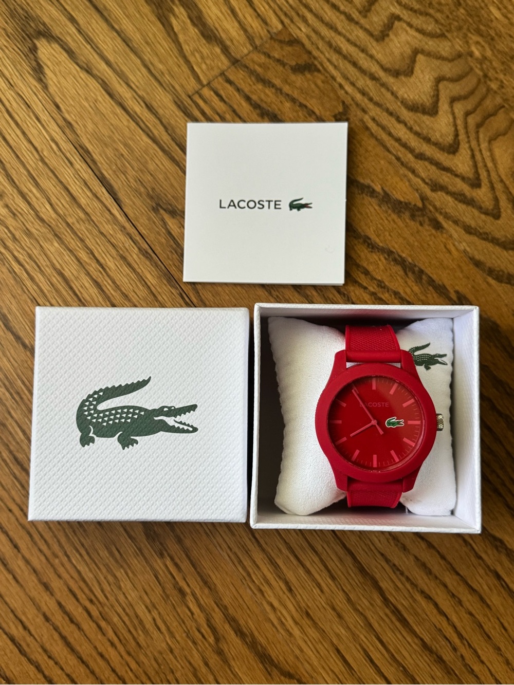 Lacoste Red Sport Silicone Watch with Green Logo